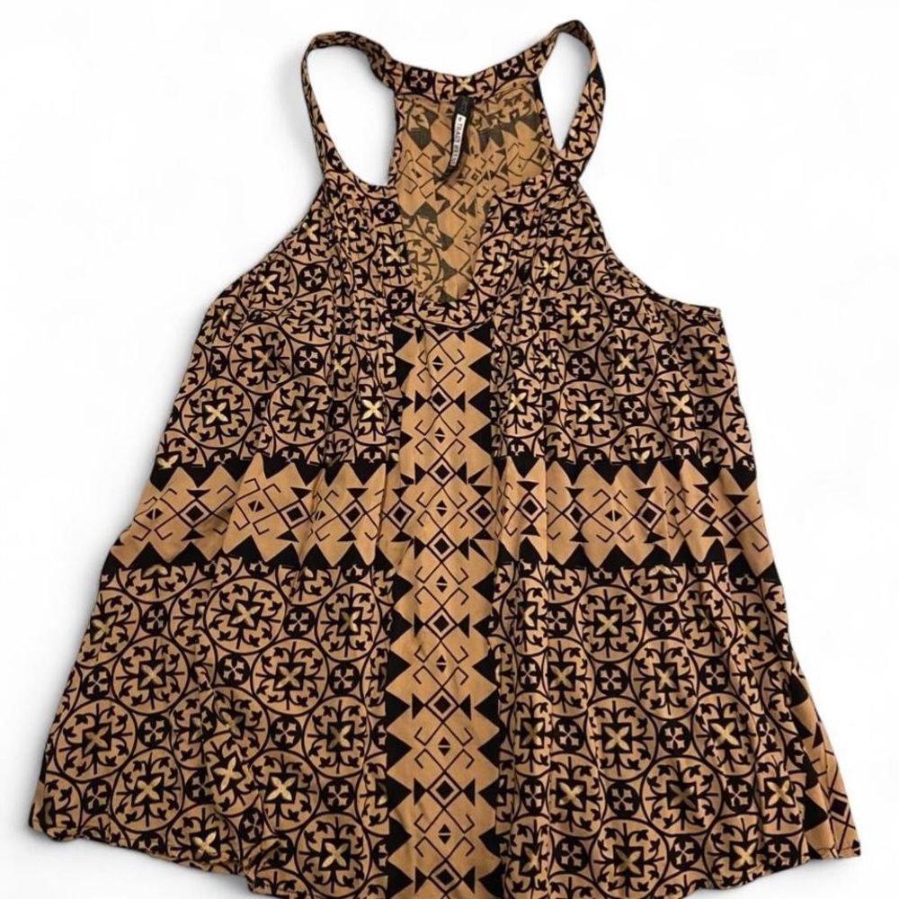 Plenty by Tracy Reese Geometric Tan and Black Tank Top